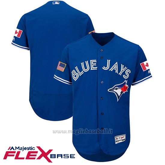 Maglia Baseball Uomo Toronto Blue Jays Men's 2017 Estrellas y Rayas Blu Flex Base